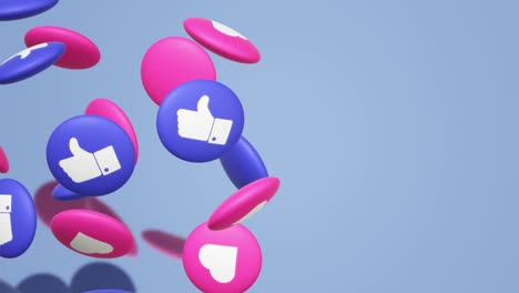 The-3d-rendering-Thumbs-up-and-heart- social-media-icon.