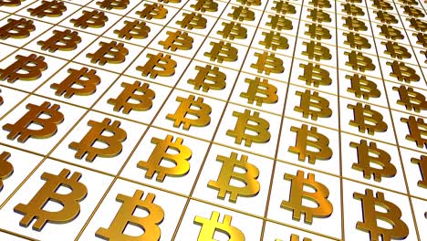 Gold-bitcoin-signs-background.-Seamless-loop.