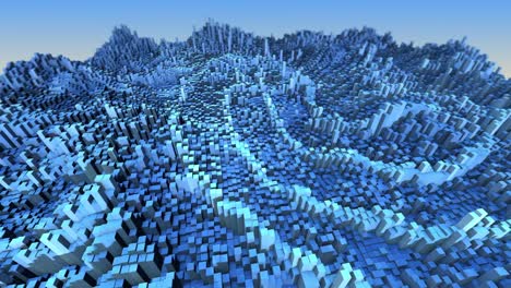 Abstrakte-3D-Stadt-Hintergrund-Animation-mit-beweglichen-Cubes