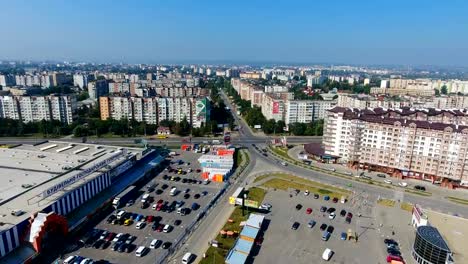 Panoramic-Aerial-drone-view-of-modern-city