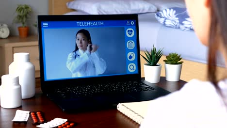 deaf-mute-patient-use-remote-distance-video-conference,-make-online-consultation-by-sign-language-with-doctor-on-laptop-about-illness,-medicine-via-vdo-call.-Telehealth,-Telemedicine,-online-hospital