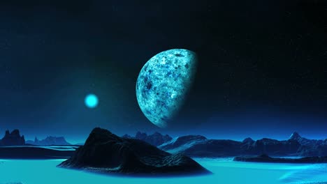 Blue-Moon-Rise-On-An-Alien-Planet