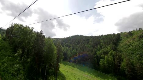 Cableway-Chairlift-in-the-summer,-Russia