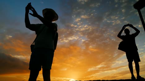 Selfie-against-the-background-of-an-amazing-sunset