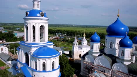 aerial-shot-monastery-in-Bogolyubovo,-Russia