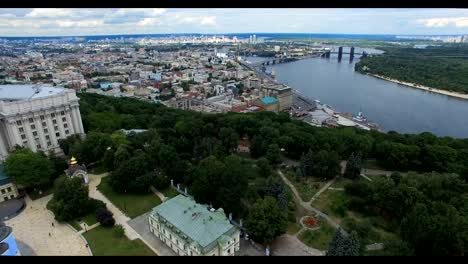 Ministry-of-Foreign-Affairs-of-Kyiv-river-Dnipro-and-Podolsky-bridge-cityscape-of-Ukraine