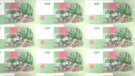 Banknoten-von-zweitausend-komorischen-Franken-der-Komoren,-Bargeld,-Schleife