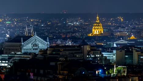 Hermosa-Paris-noche-paisaje-urbano-timelapse-desde-Montmartre.-París,-Francia