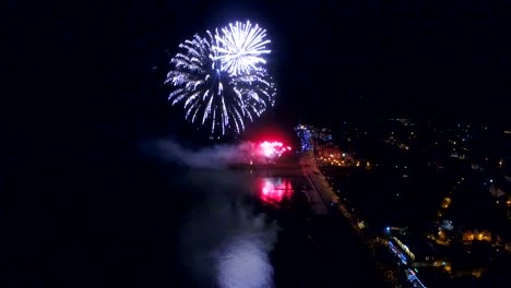 Aerial:-Fireworks-at-night