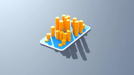 Animación-de-dinero-Bitcoin---animación-3D