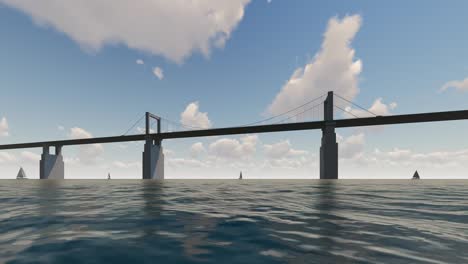 Brücke-und-das-Meer-mit-Boot