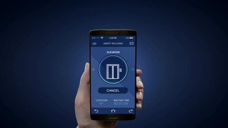 Control-auto-elevator-in-Smart-building,-Touch-application-in-smart-phone,-mobile,-internet-of-things-building,-smart-city.