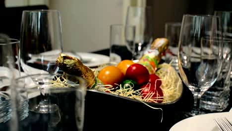 Easter-Festive-Table-With-Bunny-And-Eggs-Decoration