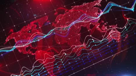 Weltkarte-Finanzhintergrund,-Grafiken-und-Diagramme,-Finanzbericht,-News-Intro