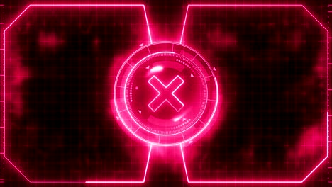 Futuristic-sports-game-loop-animation.-Versus-fight-background.-Radar-neon-digital-display.-X-target-mark.-Game-control-interface-element.-Battle-fight-sports-competition.