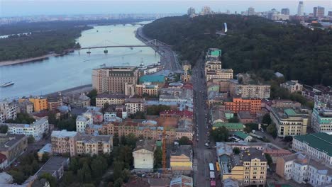 Aerial-view-of-St.-Michael's-Cathedral-and-St.-Sophia-Cathedral-at-night