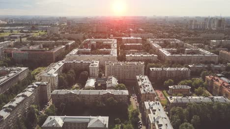 Aerial-view-of-the-beautiful-urban-landscape-of-high-rise-buildings