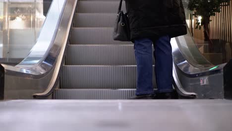 Piernas-de-personas-moviéndose-en-un-ascensor-de-escaleras-mecánicas-en-el-centro-comercial.-Pies-de-comprador-en-Escalera-Saltadora-en-el-Centro-Comercial