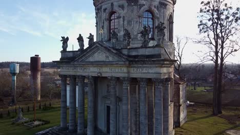 Roman-Catholic-Church-Aerial,-Ukraine