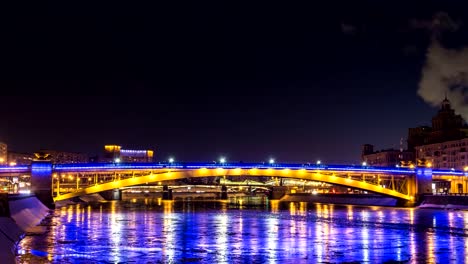 time-lapse-video-of-night-motion-on-the-boardwalk-of-urban-river