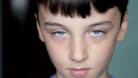 Child-portrait,-boy-looks-at-the-camera