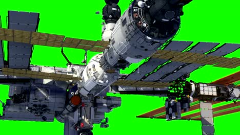 International-Space-Station-Orbiting-Earth.-Green-Screen.