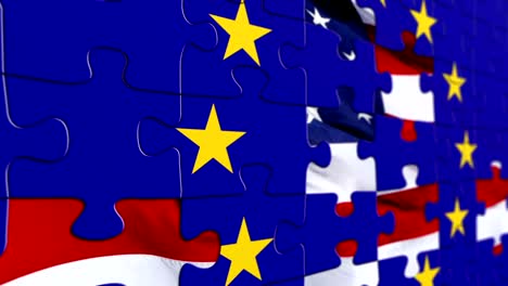 EU-und-USA-Flagge-puzzle-Konzept