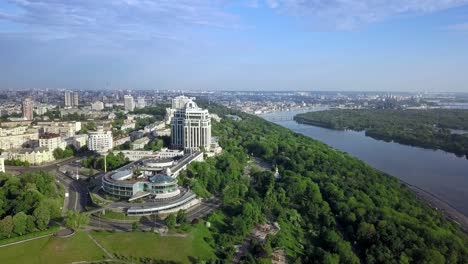 Aerial-top-view-of-Kiev-and-Dnieper-river