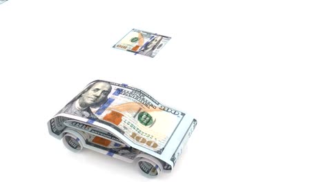 the-car-is-created-from-money,-the-concept-of-financing-the-auto-industry,-lending-to-buying-cars,-cash-costs-for-the-car.