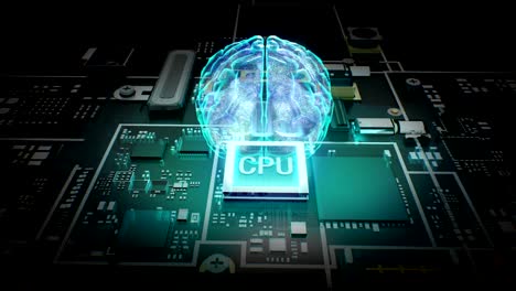 Hologram-Brain-on-CPU-chip,-grow-artificial-intelligence-technology.-4k-movie.