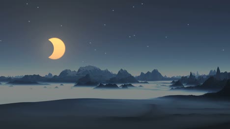 Lunar-eclipse-over-the-mountains