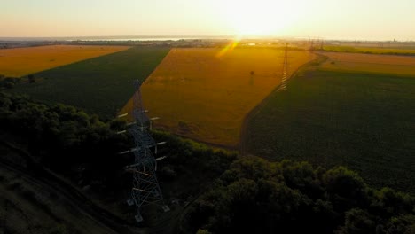 Electricity-power-station-at-a-sunset