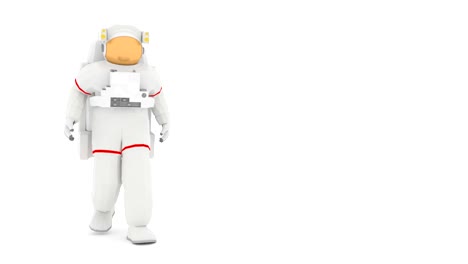 Astronaut-walking-on-a-white-ground