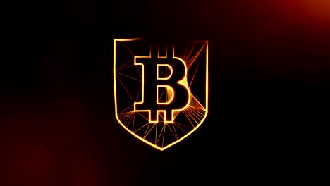 bitcoin-logo-inside-the-shield.-Financial-background-made-of-glow-particles-as-vitrtual-hologram.-Shiny-3D-loop-animation-with-depth-of-field,-bokeh-and-copy-space.-Dark-background-1.