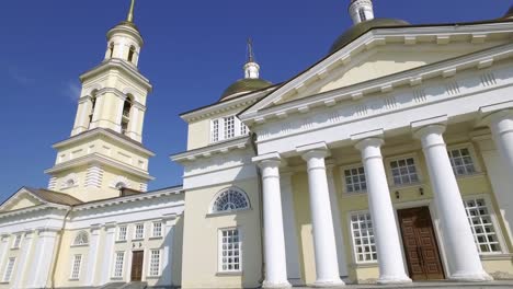 Panoramic-video-of-The-Old-Believers'-church-and-Leaning-Tower-in-Nevyansk