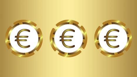 Drei-Symbole-von-Euro-auf-gold