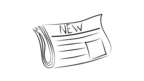 Animation.-Bitcoin.-A-stack-of-newspapers-""News""-on-a-white-background.