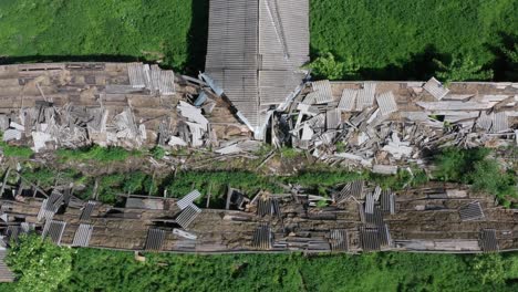 Top-view-of-ruined-cowshed