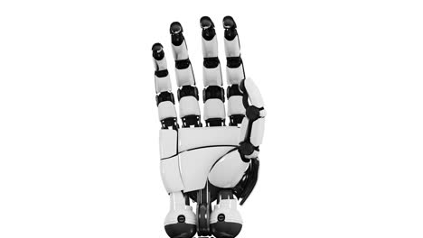 High-tech-cyber-bionic-robot-hand-on-white-background