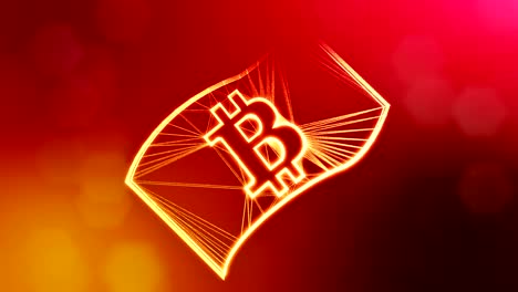 bitcoin-on-a-paper-banknote.-Financial-background-made-of-glow-particles-as-vitrtual-hologram.-Shiny-3D-loop-animation-with-depth-of-field,-bokeh-and-copy-space.-Red-background-v1