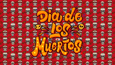 Día-de-los-muertos.-Tarjeta-animada-con-fondo-de-calaveras-de-azúcar-mexicanas