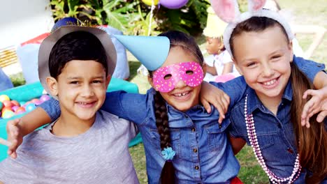 Portrait-of-happy-friends-gesturing-during-birthday-party-4k