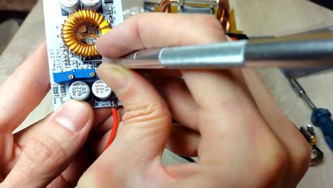 Repair-of-electronic-devices,-tin-soldering-parts