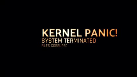 Kernel-panic-message-flashing-on-screen,-computer-malfunction,-hacking-attack