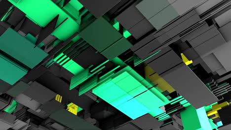 Abstrakte-3D-Rendering-Oberfläche-mit-zufällige-Würfel-und-elektronischen-Formen.