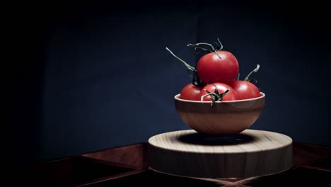 4K-Abstract-Levitation-Platform-with-Tomato-on-Black-Background