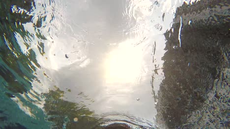 Señora-asiático-nadando-en-piscina-en-verano