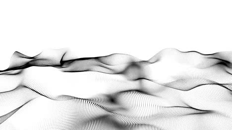 Abstract-black-wavy-lines.-Digital-data-and-network-connection-dots-in-technology-concept-on-white-background,-abstract-illustration