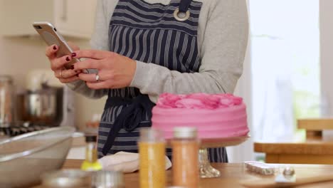 Woman-Taking-Photo-Of-Cake-She-Has-Baked-At-Home-For-Social-Media