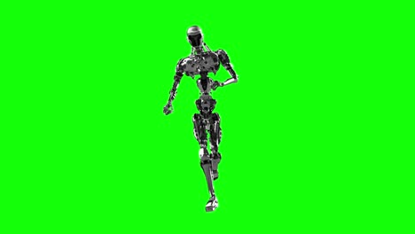 Läuft,-Cyborg,-Roboter-laufen-3D-Rendern